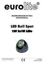 EuroLite LED Ball Spot User Manual предпросмотр