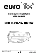 Preview for 1 page of EuroLite LED BRK-16 RGBW User Manual