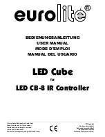 EuroLite LED Cube for LED CB-8 IR Controller User Manual предпросмотр