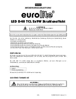 Preview for 3 page of EuroLite LED D-40 TCL 2X9W User Manual