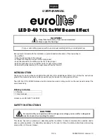 Preview for 10 page of EuroLite LED D-40 TCL 2X9W User Manual