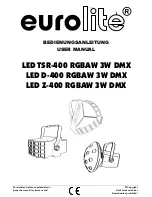 EuroLite LED D-400 RGBAW 3W DMX User Manual предпросмотр