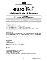 Preview for 3 page of EuroLite LED Disco Strobe for Batteries User Manual