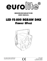 EuroLite LED FE-800 RGBAW DMX User Manual предпросмотр