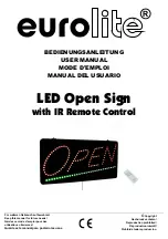 EuroLite LED OPEN Operating Instructions Manual предпросмотр