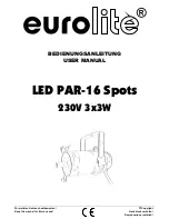 EuroLite LED PAR-16 Spots 230V 3x3W User Manual предпросмотр