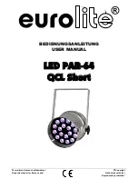 EuroLite LED PAR-64 QCL Short User Manual предпросмотр