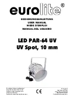 EuroLite LED PAR-64 UV User Manual preview