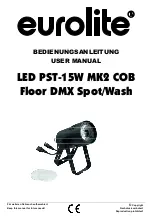 EuroLite LED PST-15W MK2 COB Floor DMX Spot/Wash User Manual предпросмотр