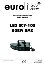 Предварительный просмотр 1 страницы EuroLite LED SCY-100 RGBW DMX User Manual