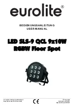 EuroLite LED SLS-9 QCL 9x10W RGBW Floor Spot User Manual preview