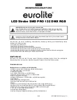 Предварительный просмотр 3 страницы EuroLite LED Strobe SMD PRO 132 DMX RGB User Manual