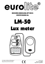 Предварительный просмотр 1 страницы EuroLite LM-50 Lux Meter User Manual