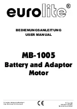 EuroLite MB-1005 User Manual preview