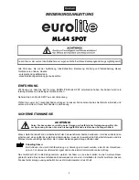 Preview for 2 page of EuroLite ML-64 Spot User Manual