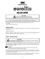 Preview for 9 page of EuroLite ML-64 Spot User Manual