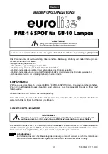 Preview for 4 page of EuroLite PAR-16 Spot User Manual