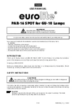 Preview for 11 page of EuroLite PAR-16 Spot User Manual