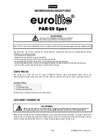 Preview for 3 page of EuroLite PAR-20 Spot User Manual