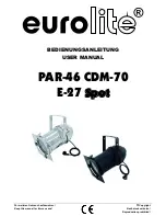 EuroLite PAR-46 CDM-70 E-27 Spot User Manual preview