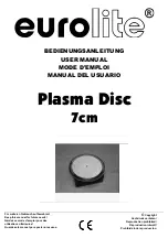 EuroLite Plasma Disc User Manual preview