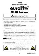 Предварительный просмотр 3 страницы EuroLite PSL-500 User Manual