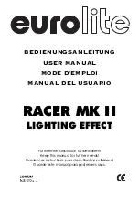 Предварительный просмотр 1 страницы EuroLite RACER MK II LIGHTING EFFECT User Manual