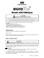 Предварительный просмотр 12 страницы EuroLite Theatre 650/1000 Spot User Manual