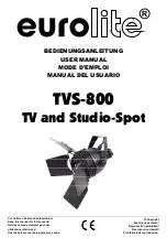 EuroLite TVS-800 User Manual preview