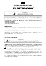 Preview for 4 page of EuroLite UV-PSYCHO-WHEEL Operating Instructions Manual