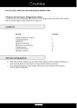 Preview for 2 page of Eurolux EDW612X Installation, Operation & Maintenance Instructions Manual