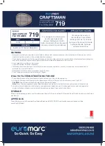 Preview for 4 page of Euromarc CRAFTSMAN 711 Series User Instructions