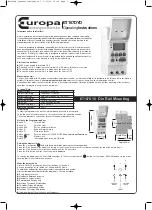 Europa components ET167DYD Operating Instructions preview