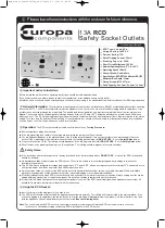 Europa components RCD13ASS Manual preview