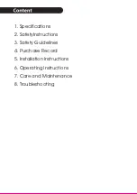 Preview for 2 page of EuropAce EWC 6110S Instruction Manual