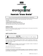 Предварительный просмотр 8 страницы Europalms Stone Grotto User Manual