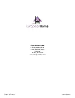 Preview for 10 page of European Home 95 Installation Manual