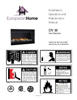 European Home DV 38 Installation, Operation And Maintenance Manual preview