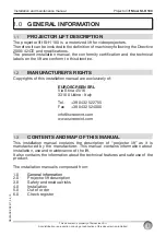 Preview for 3 page of Euroscreen SI-H 100 Installation And Maintenance Manual