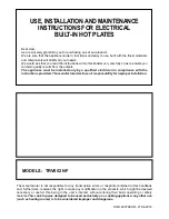 Preview for 1 page of Eurotech TRV602 NF Use, Installation And Maintenance Instructions