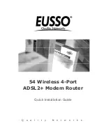 Preview for 1 page of Eusso Wireless ADSL2+ 4-Port Router Installation Manual