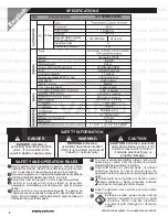 Preview for 2 page of Evans GT190MG3500BS Owner'S Manual