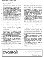 Preview for 2 page of Evantair TWOC200-7T Operating Instructions Manual