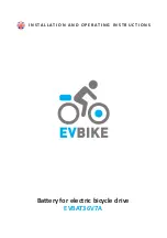 EVBIKE EVBAT36V7A Installation And Operating Instructions Manual preview