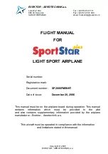 EVEKTOR-AEROTECHNIK SportStar plus Flight Manual preview