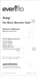 Evenflo Amp No-Back Booster Seat Owner'S Manual preview