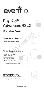 Preview for 2 page of Evenflo Big Kid Advanced Owner'S Manual