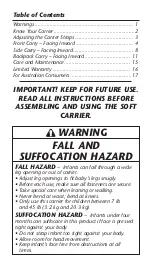 Preview for 2 page of Evenflo Natural fit carrier Instructions Manual