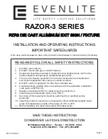 Evenlite RAZOR-3 SERIES Installation And Operating Instructions Manual предпросмотр