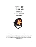 Event Lighting PRO PAR PAR6X12OB User Manual предпросмотр